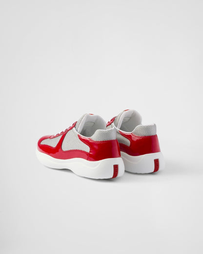 Baskets Prada America’s Cup en tissu Bike rouge