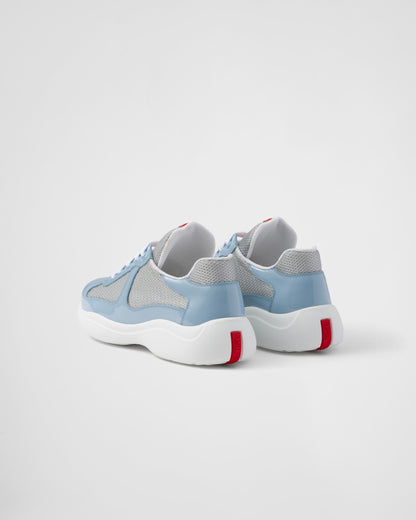 Baskets Prada America’s Cup en tissu Bike bleu ciel